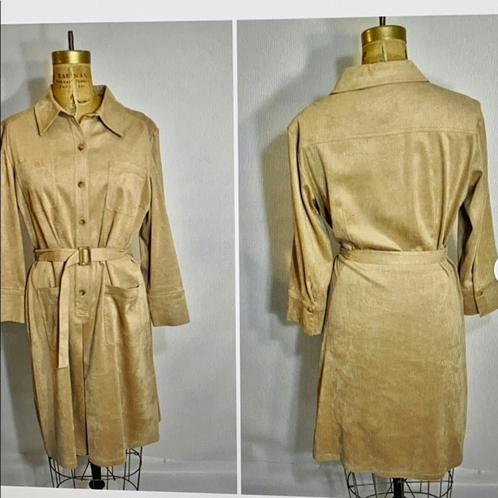 Vintage faux suede shirtdress